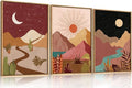 LHIUEM Large Boho Southwest Mountain Framed Canvas Wall Art, Abstract Desert by LHIUEM