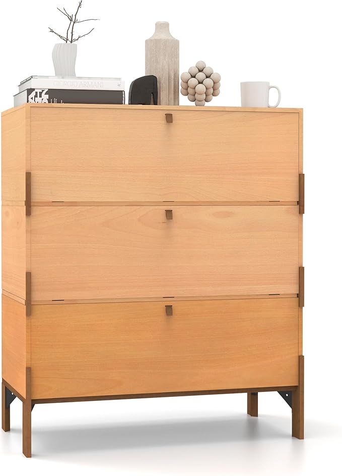 Stackable 3 Drawers Dresser, Customizable Chest of Drawers - Image 9