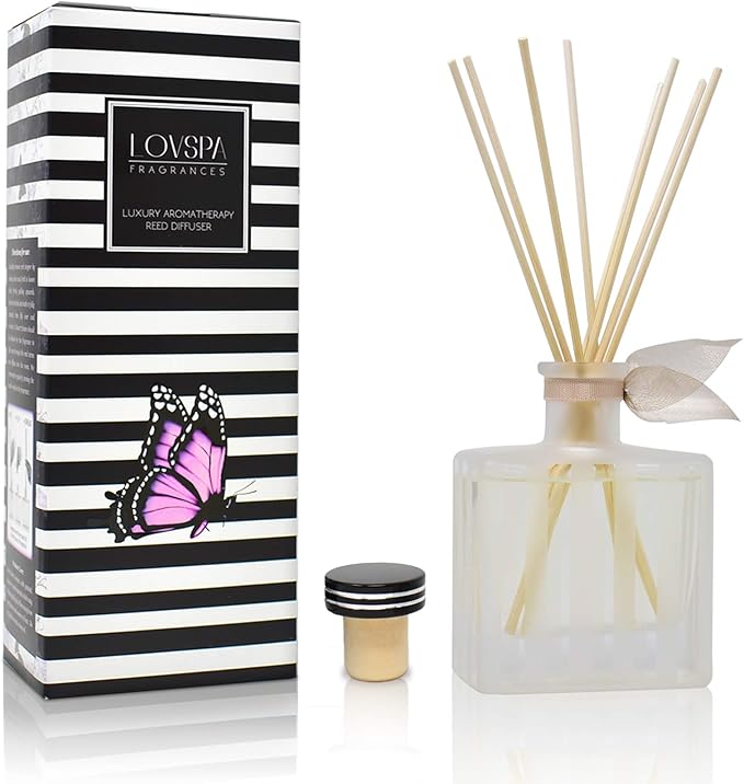 LOVSPA Reed Diffuser Set, Vanilla & Patchouli Scented Oil Diffuser by LOVSPA