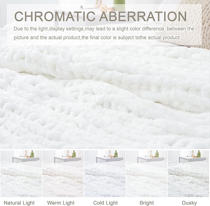 Chunky Knit Throw Blanket 50"X 60", 100% Handmade - Image 6