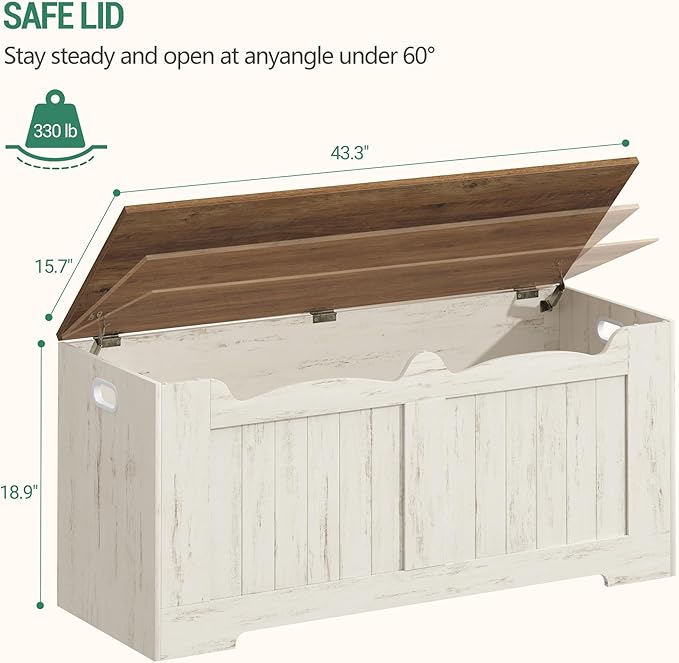 Hzuaneri 43.3" Storage Chest, Extra Large Storage Bench Trunk - Image 3