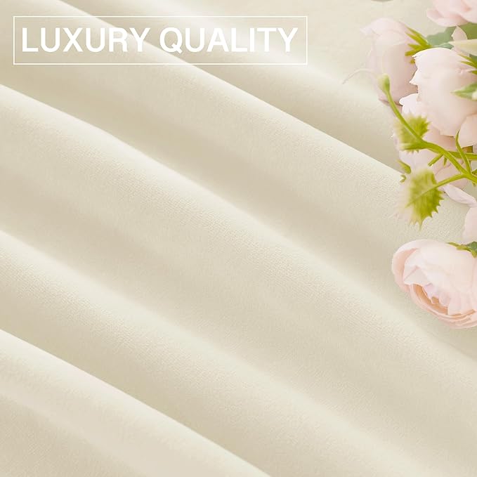 StangH Ivory Velvet Curtains for Sliding Door Heavy Thick Privacy Thermal - Image 8
