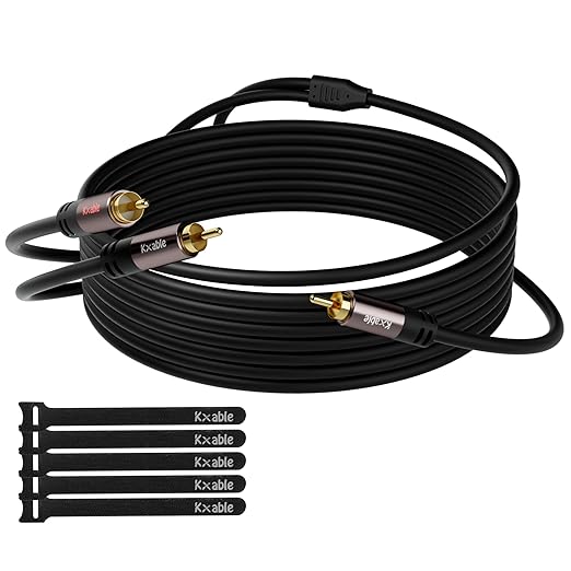 Kxable RCA Y-Adapter Splitter Cable 100 Feet, 1 RCA Male to 2 RCA Male Stereo by Kxable