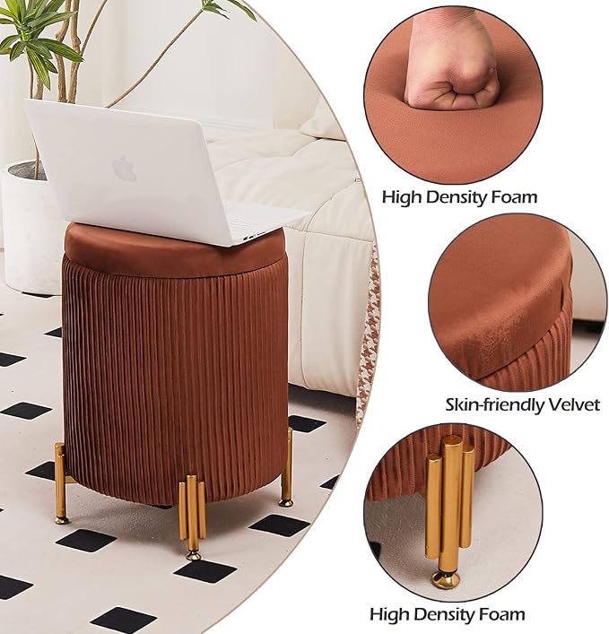 Mxfurhawa Round Ottoman Foot Stool - Image 7