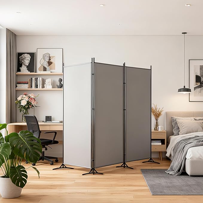 DUMOS 3 Panel Partition Room Divider, 6 Ft Tall Folding Privacy Screen - Image 8