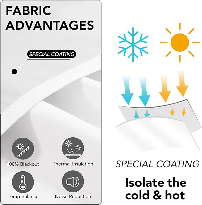Deconovo Total Blackout Curtains 2 Panels W42 x L95— 100% Blackout, Thermal - Image 3