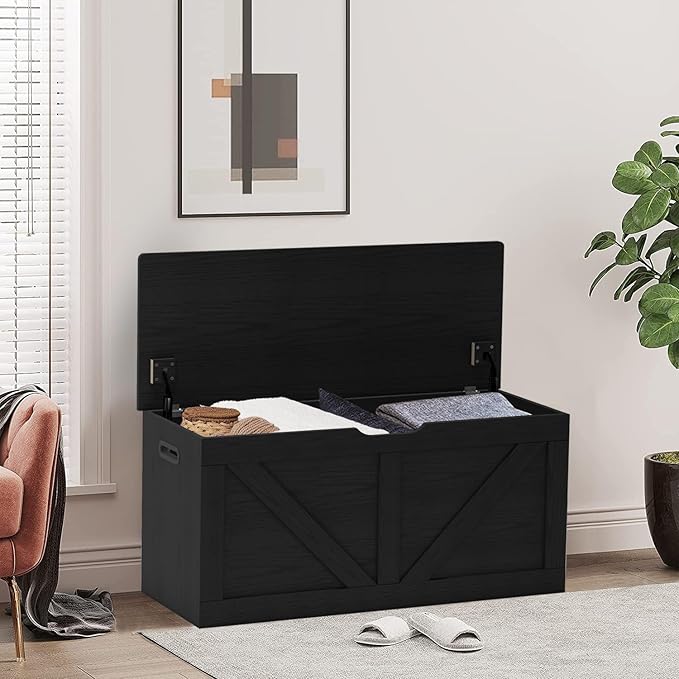 Timberer 39.4" Storage Chest, Wooden Storage Bench, Large Storage Trunk - Image 2