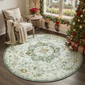 PADOOR 6FT Round Rug, Rugs for Living Room, Soft Green Circle Rug, Machine by PADOOR