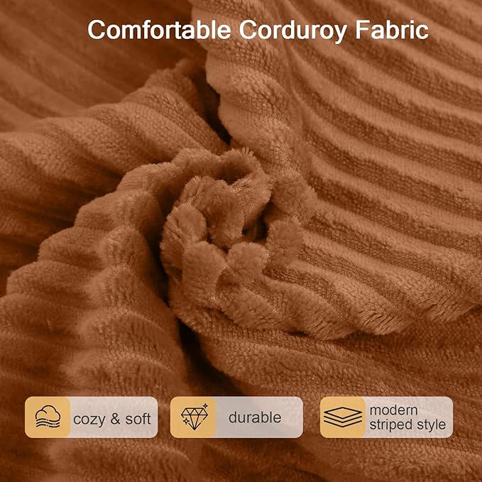 MeMoreCool Stuffed Pouf Ottoman Foot Rest Square, Corduroy Floor Pouf Foot Stool - Image 8