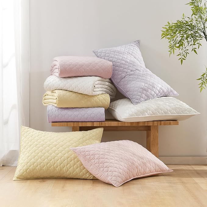 HORIMOTE HOME Quilt Twin Size Light Yellow, Lightweight Quilt - Image 6