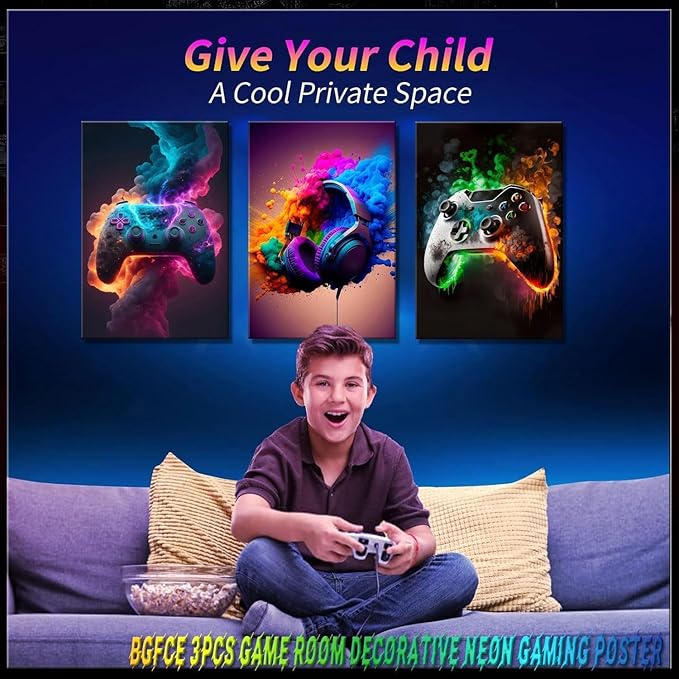 Gaming Room Decor Canvas Wall Art Set of 3 - Image 6