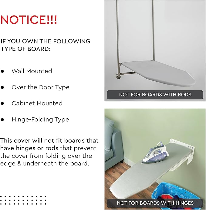 Encasa XO Ironing Board Cover and Pad 54"x18" - 4mm Felt X-Large Iron Board - Image 7