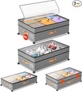 Under Bed Storage with Wheels, Large Capacity UnderBed Containers with Clear by Unknown