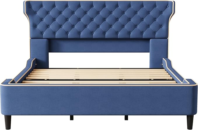 Christopher Knight Home Salus Linen Upholstered King Size Bed Frame - Image 7
