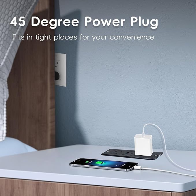 Havorbit 20W Recessed Power Strip USB, 2 AC Outlets + 1 USB-C + 1 USB-A Ports - Image 5