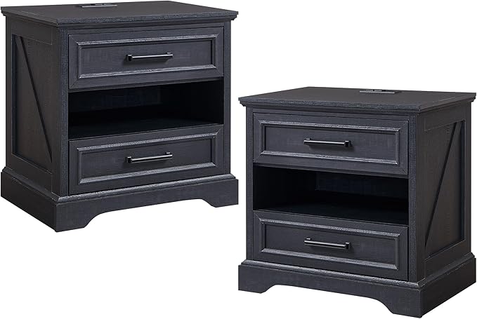 ACCOHOHO 24" Farmhouse Nightstand Set of 2 by ACCOHOHO