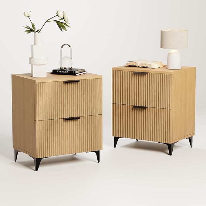 Royal Windsor Small Fluted Nightstand Set of 2 by RoyalWindsor