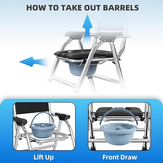 4 in 1 Folding Bedside Commode Chair - Image 4