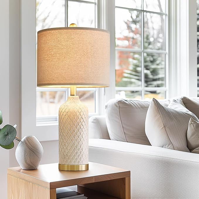 24.25" Table Lamps Set of 2 Modern Ceramic Lamps - Image 4