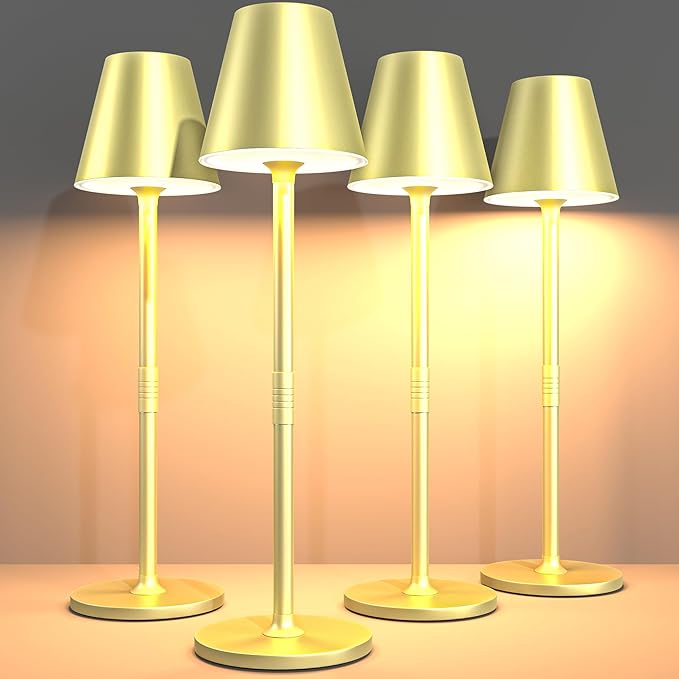 LED CordlessTable Lamp, 4000mAh Rechargeable Battery Desk lamp, 3 Level by Timjorman