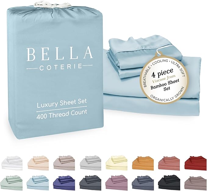 Bella Coterie Luxury Bamboo Viscose Full Size Sheet Set | 100% Organically by BC