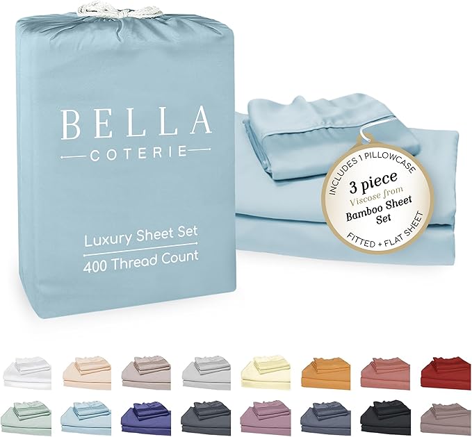 Bella Coterie Luxury Bamboo Viscose Twin XL Size Sheet Set | 100% Organically by BC
