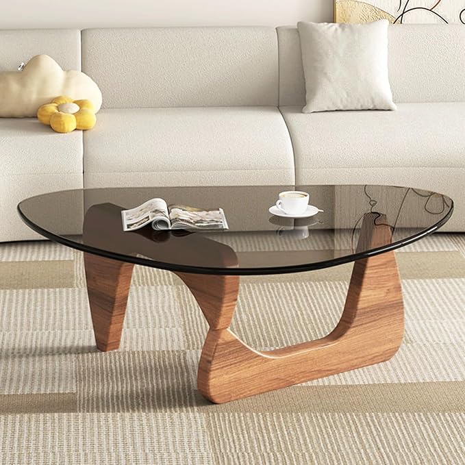 Mid Century Modern Glass Coffee Table, Coffee Table by LZYFY