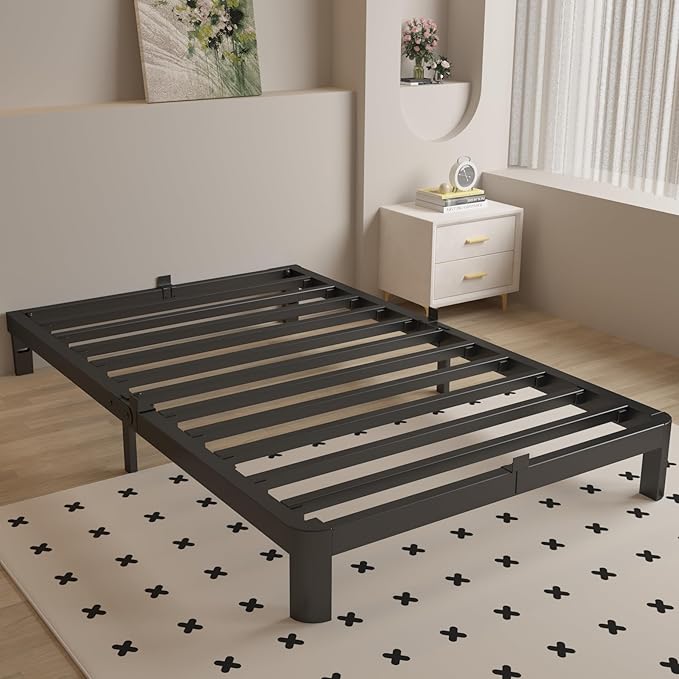 4 Inch Twin Bed Frames with Metal Baffles, Rounded Corner Legs, Heavy Duty by MetalBedFrame
