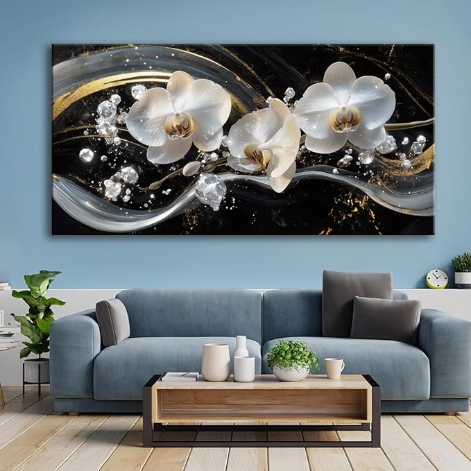 White Orchid Canvas Wall Art - Image 8