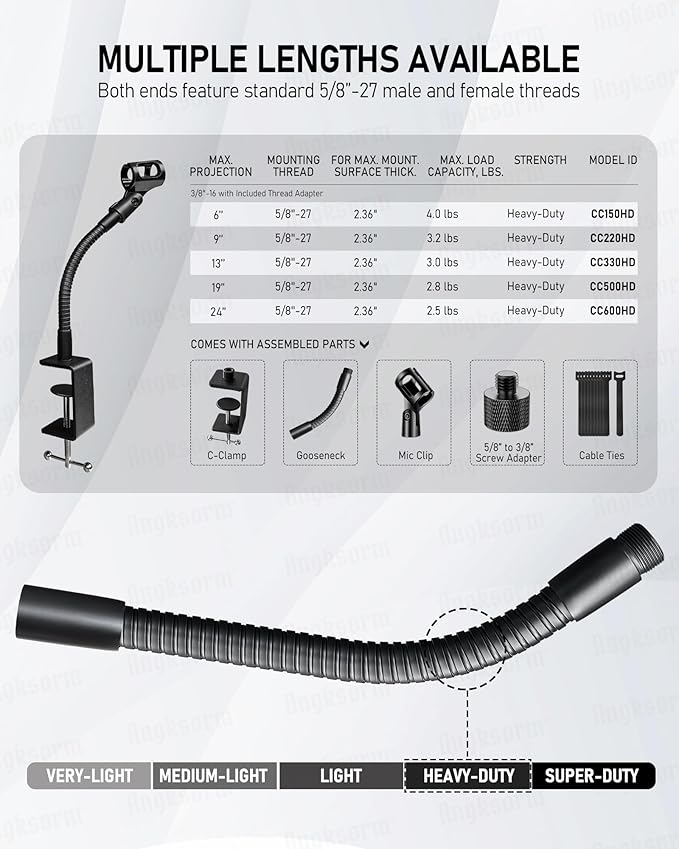 13-INCHS Flexible Gooseneck Microphone Stand - Image 2