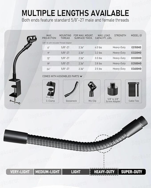 24-INCHS Flexible Gooseneck Microphone Stand - Image 2