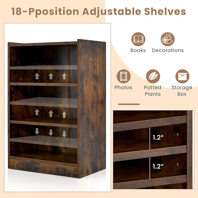 LOKO 3-Tier Open Bookcase, Modern 3-Cube Bookshelf - Image 6