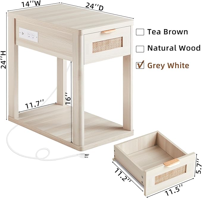 LEYAOYAO Narrow Side Table Set 2 - Image 3