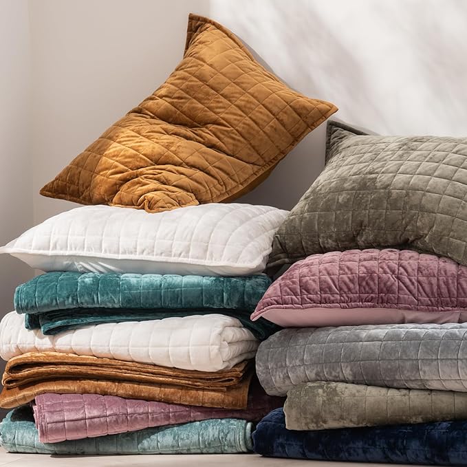 RECYCO Luxury Velvet Quilt Set King Size, Lightweight Velvet Comforter Set - Image 7