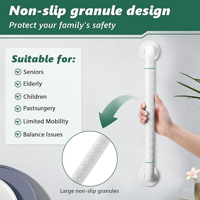Grab Bars for Shower, 2 Pack 20 Inch Shower Handle Bath Grab Rails - Image 4