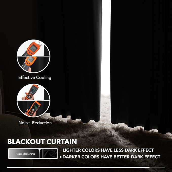 Deconovo Blackout Curtains 84 Inches Long, 52x84 Inch, Room Darkening Curtains - Image 5