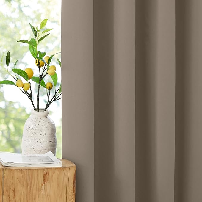 NICETOWN 100% Blackout Tan Curtains - Image 9