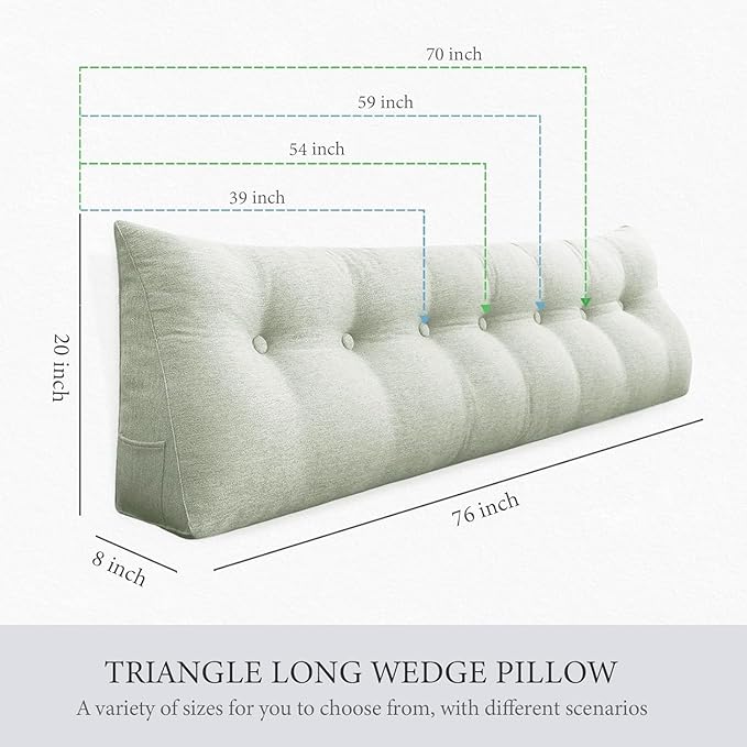 homecozy Wedge Headboard Pillow Dorm Room Reading Pillow Back Support - Image 3