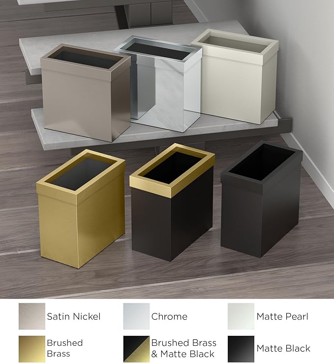 Gatco Modern Rectangle Wastebasket, Chrome - Image 4
