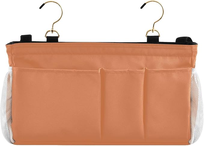 KOPIRIT Orange Bedside Caddy Storage Bag Bedside Organizer - Image 2