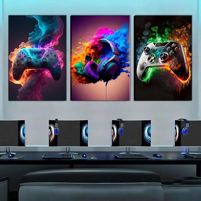 Gaming Room Decor Canvas Wall Art Set of 3 - Image 7