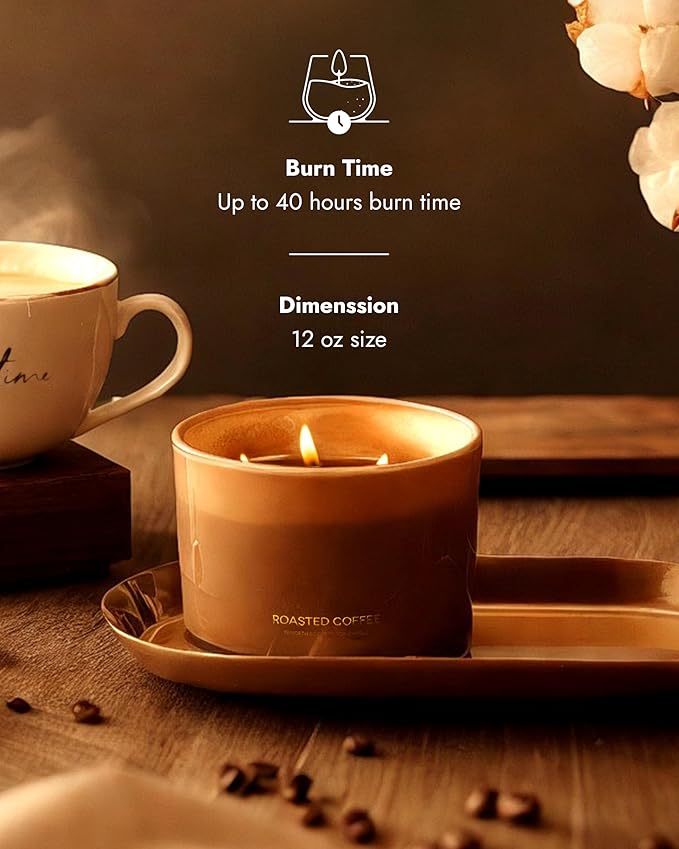 96NORTH Luxury Coffee Soy Candle | Large 3 Wick Jar Candle | Up to 40 Hours - Image 3