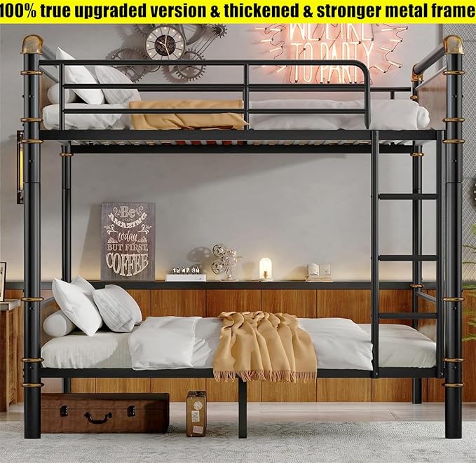 Higher Quality & Stronger Heavy Duty Metal Bunk Bed Frame Twin XL Over Twin XL - Image 3