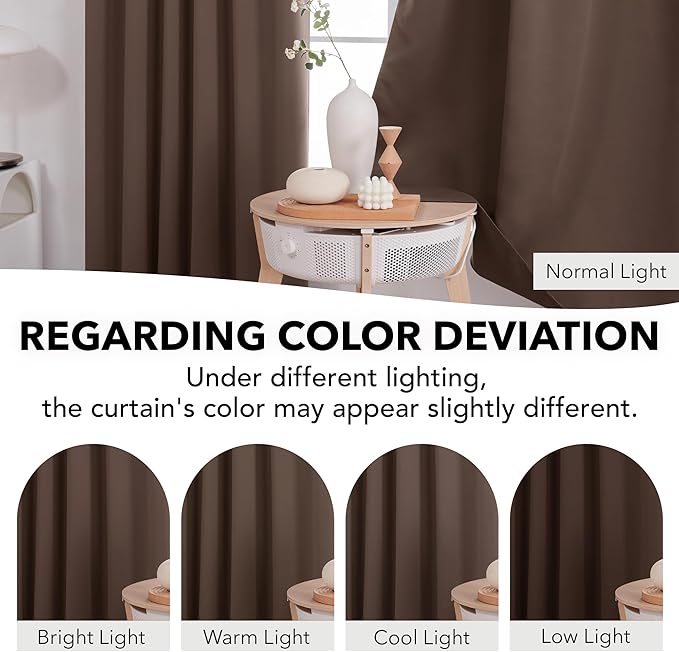Deconovo Blackout Curtains, Thermal Insulated, W52 x L95 2 Panels, Back Tab - Image 6