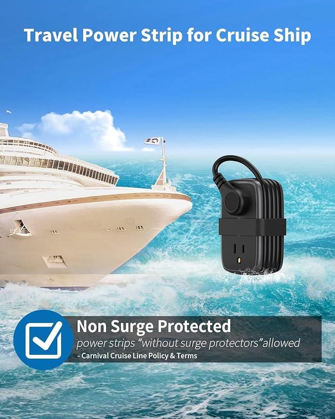 Travel Power Strip with USB Ports, NTONPOWER 4ft Flat Plug Wrapped Around Short - Image 7