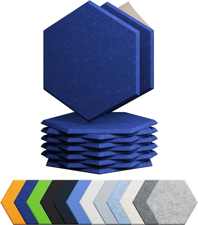 Amantech 12 Pack Acoustic Panels Self Adhesive Sound Proof Foam, High Density by Amantech