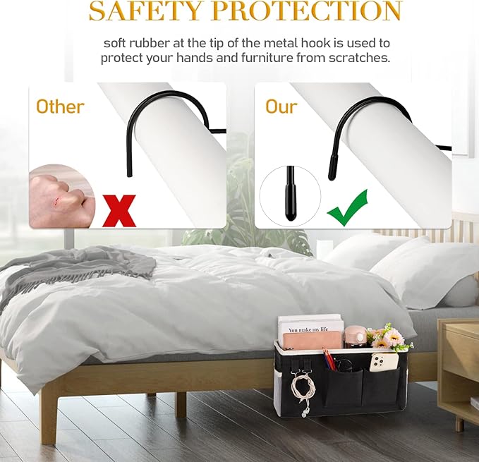 Ozzptuu Bedside Storage Caddy/Bedside Hanging Storage Bag - Image 6