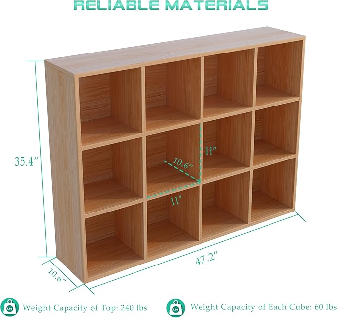 OSCHF 12-Cube Storage Shelf Bookcase - Image 3