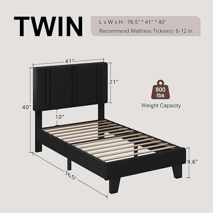 Upholstered Twin Size Bed Frame - Image 2