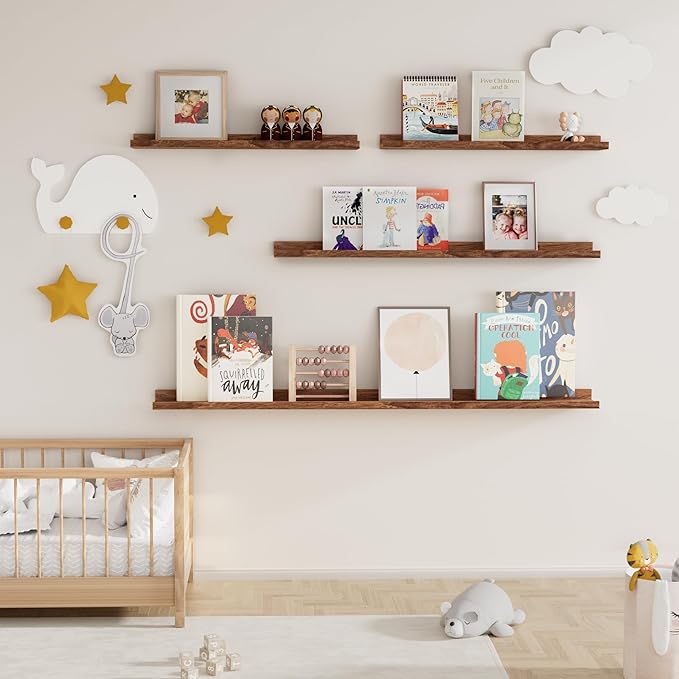 Fun Memories Picture Ledge Shelf, 24 Inch Floating Shelves Set of 2, Nursery - Image 7